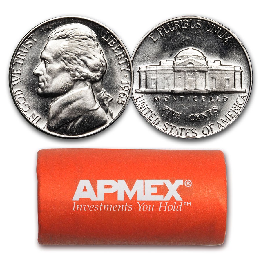 1965 Jefferson Nickel 40-Coin Roll SMS