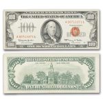 1966 $100 U.S. Note Red Seal AU (Fr#1550)