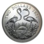 1966-1978 Bahamas Silver $2 Flamingo BU/Proof (Random Date)