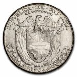 1966 Panama Silver 1/2 Balboa BU