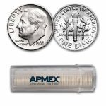 1966 Roosevelt Dime 50-Coin Roll BU