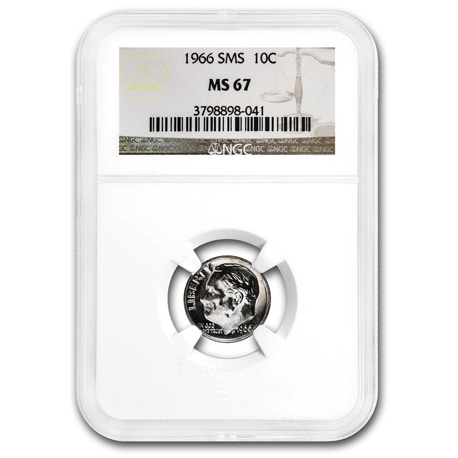 1966 Roosevelt Dime MS-67 NGC (SMS)