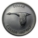 1967 Canada Silver Dollar Flying Goose AU
