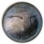 1967 Canada Silver Dollar Flying Goose Prooflike (Toned)