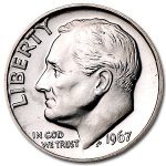 1967 Roosevelt Dime BU (SMS)