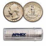 1967 SMS Washington Quarter 40-Coin Roll BU