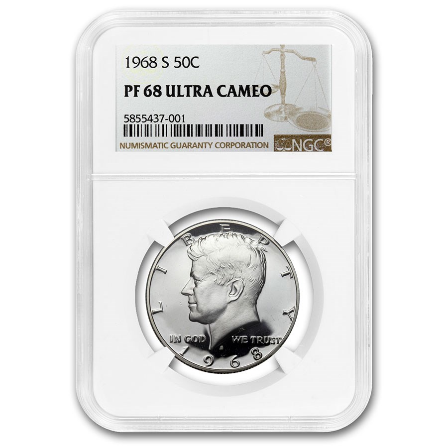 1968-S Kennedy Half Dollar PF-68 UCAM NGC
