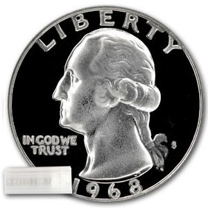1968-S Washington Quarter 40-Coin Roll Proof
