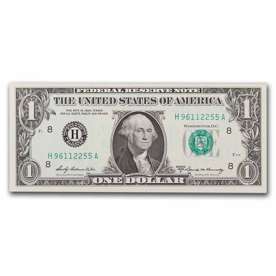 1969-A (H-St. Louis) $1.00 FRN CU (Fr#1904-H)