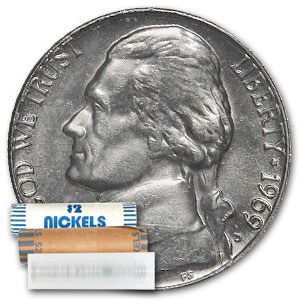 1969-D Jefferson Nickel 40-Coin Roll BU