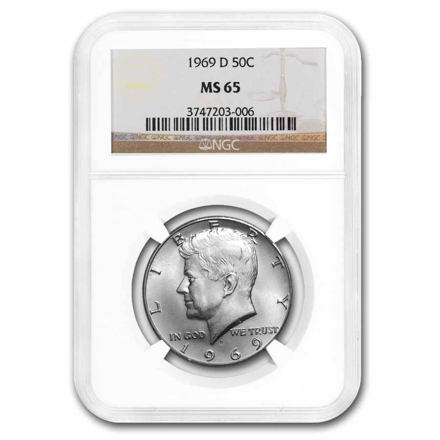 1969-D Kennedy Half Dollar MS-65 NGC