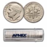 1969 Roosevelt Dime 50-Coin Roll BU