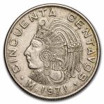 1970-1983 Mexico 50 Centavos Avg Circ