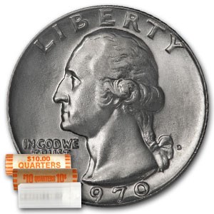 1970-D Washington Quarter 40-Coin Roll BU