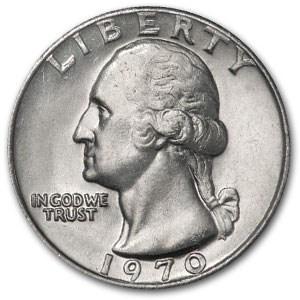 1970 Washington Quarter BU