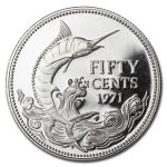 1971 Bahamas Silver 50 Cents Swordfish Proof