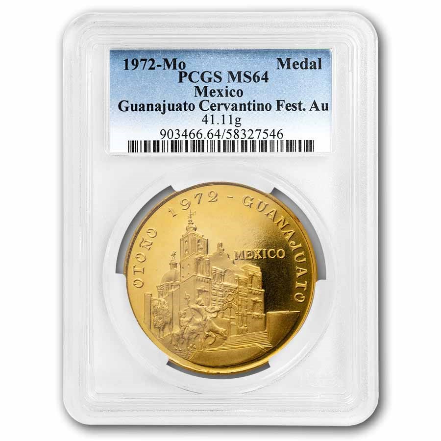 1972 Mo Mexico Gold Medal Cervantino Festival MS-64 PCGS