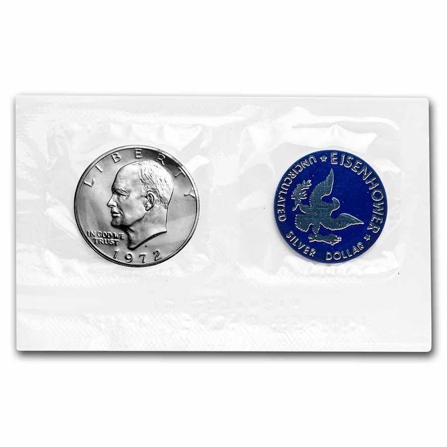 1972-S 40% Silver Eisenhower Dollar BU (Blue Mint Envelope)