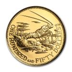 1973-77 Bahamas Gold 150 Dollars Lobster BU/Proof (Random)