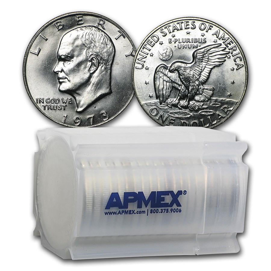 1973-D Clad Eisenhower Dollar 20-Coin Roll BU