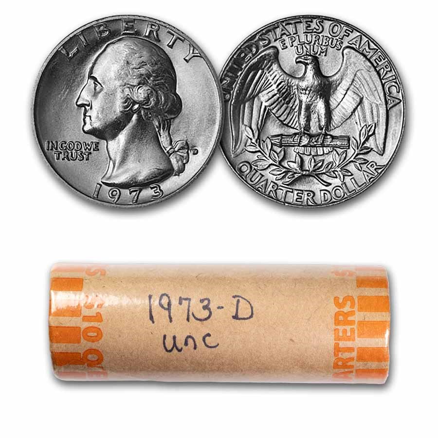 1973-D Washington Quarter 40-Coin Roll BU