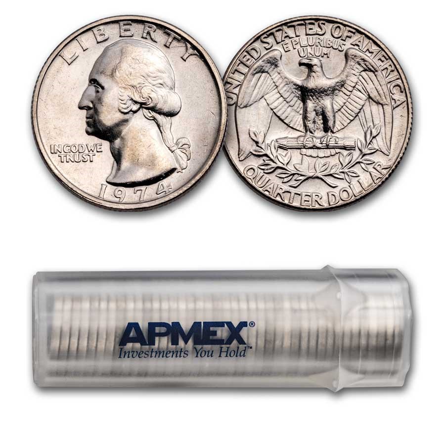 1974 Washington Quarter 40-Coin Roll BU