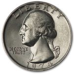 1974 Washington Quarter BU