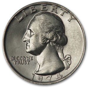 1974 Washington Quarter BU
