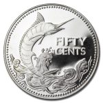 1975 Bahamas Silver 50 Cents Swordfish Proof