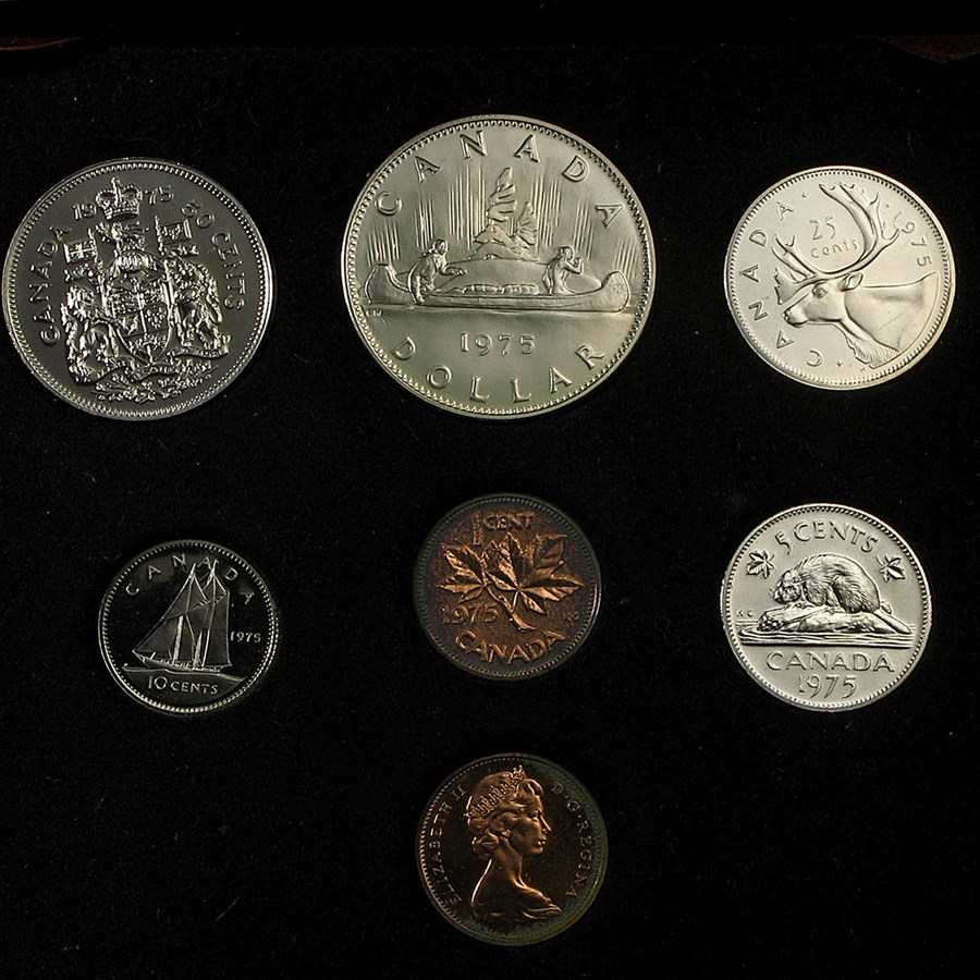 1975 Canada 7 Coin Nickel Custom Set Red Case