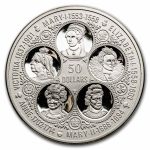 1975 Cayman Islands "Six-Queens of England" Silver $50 Proof