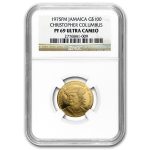 1975 Jamaica Proof Gold 100 Dollars Columbus PF-69 NGC