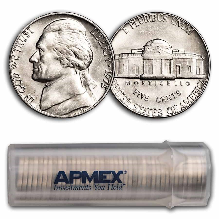 1975 Jefferson Nickel 40-Coin Roll BU