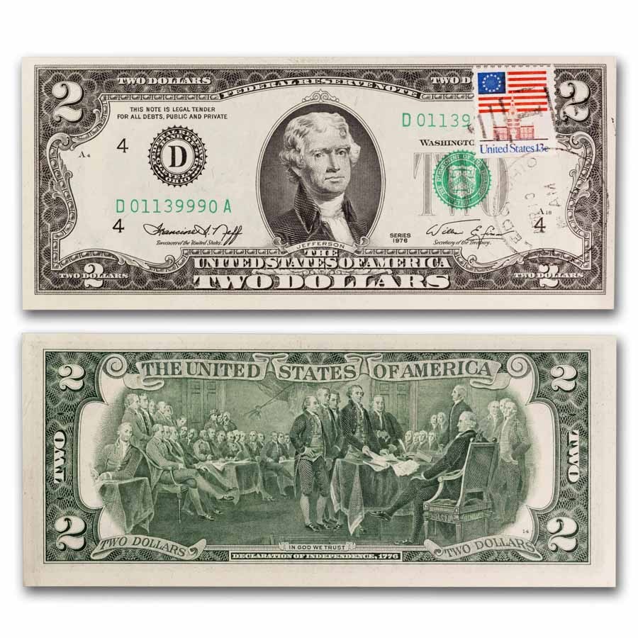 1976 $2 FRN w/Cancelled Stamp Avg Circ (Various Dates and Stamps)