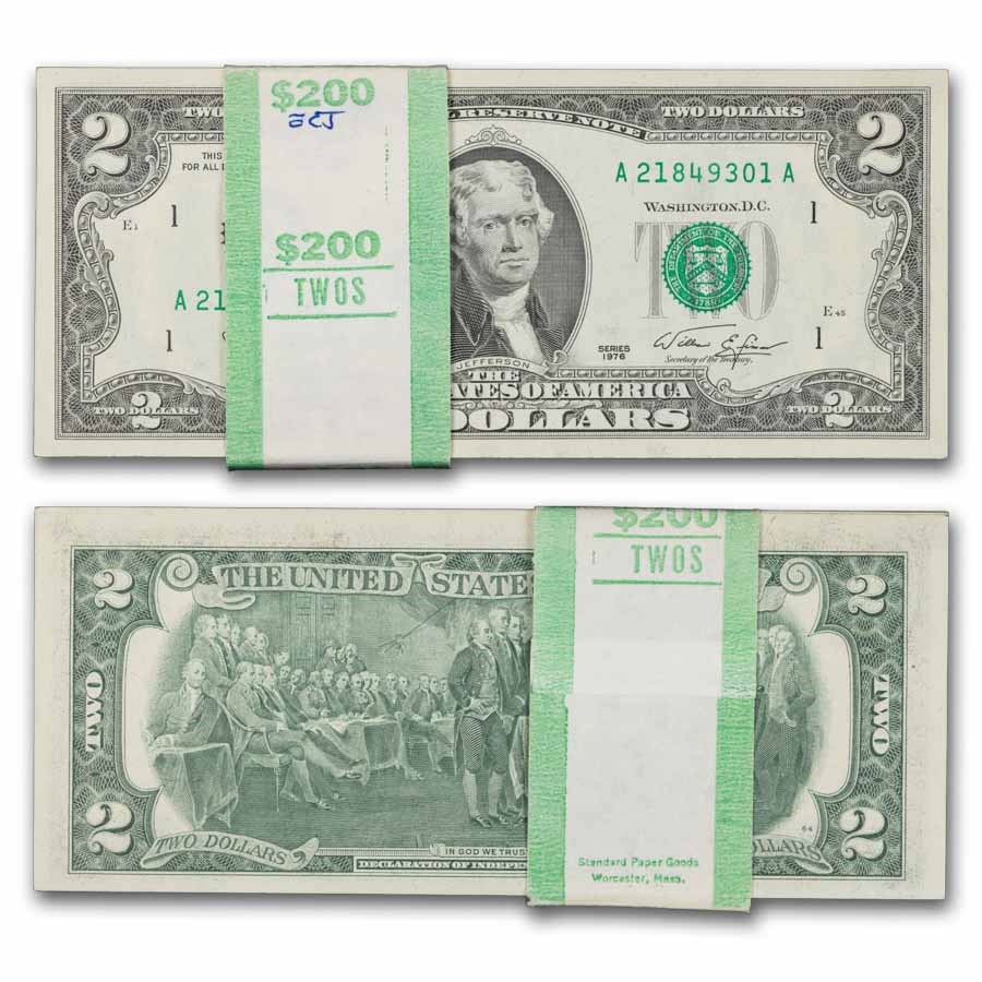 1976 (A-Boston) $2.00 FRN CU (Fr#1935-A) 100 Consecutive