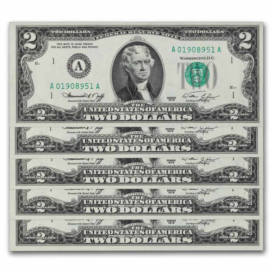 1976 (A-Boston) $2.00 FRN CU (Fr#1935-A) 40 Notes Consecutive