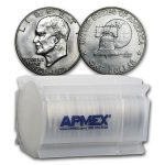 1976 Clad Eisenhower Dollars 20-Coin Roll BU (Type-1)