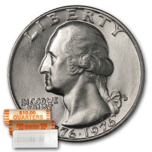 1976-D Washington Quarter 40-Coin Roll BU
