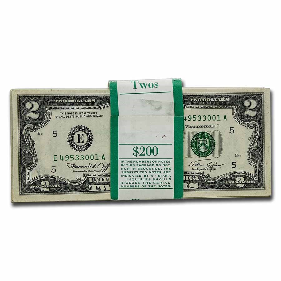 1976 (E-Richmond) $2.00 FRN CU (Fr#1935-E) 100 Consecutive