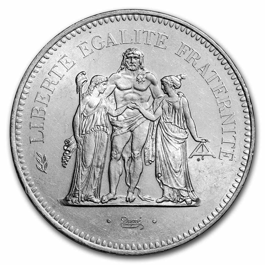 1976 France Silver 50 Francs Hercules BU