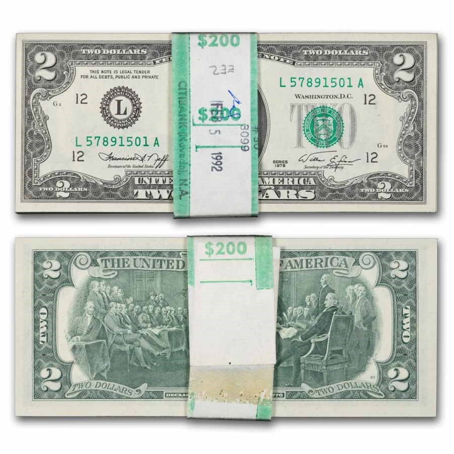 1976 (L-San Francisco) $2.00 FRN CU (Fr#1935-L) 75 Consecutive