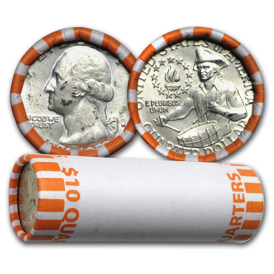 1976-S 40% Silver Washington Quarter 40-Coin Roll BU