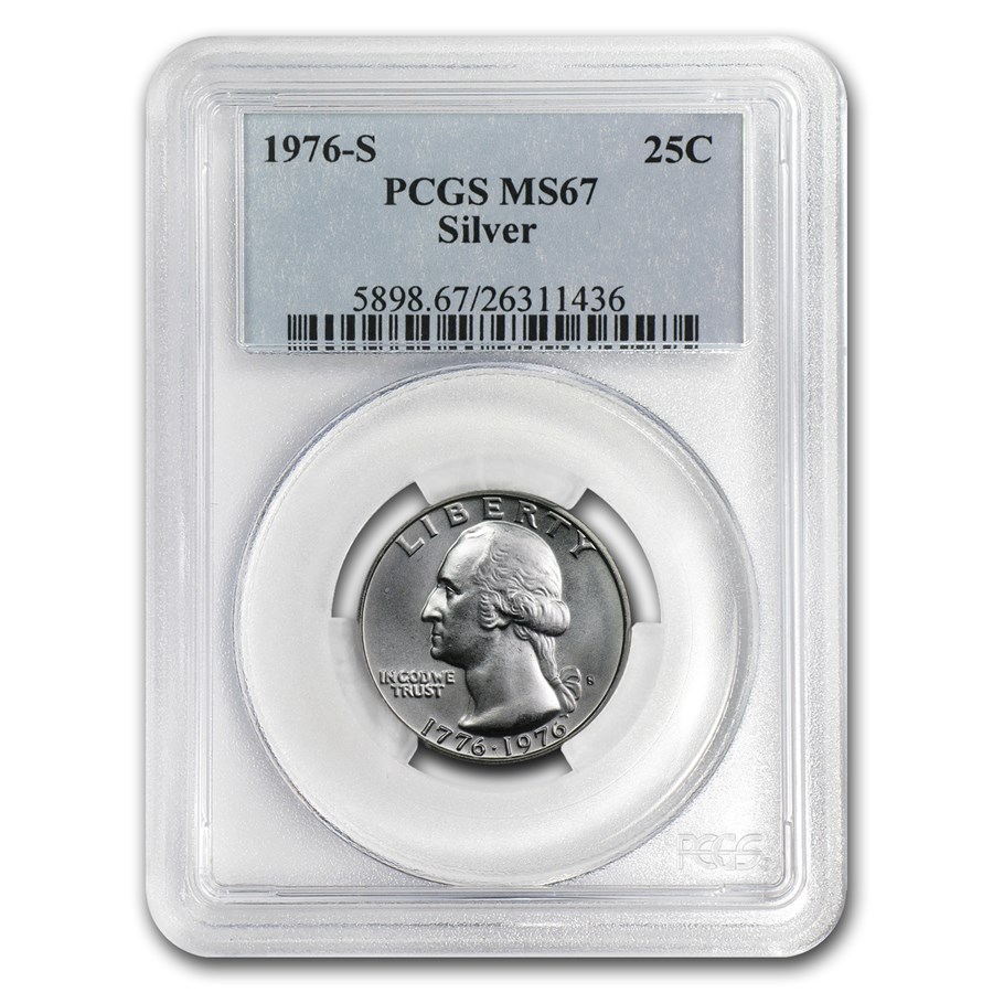 1976-S 40% Silver Washington Quarter MS-67 PCGS