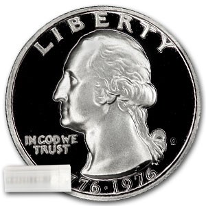1976-S Clad Washington Quarter $10 40-Coin Roll Proof