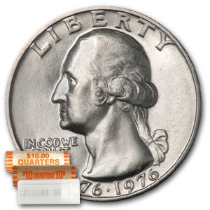 1976 Washington Quarter 40-Coin Roll BU