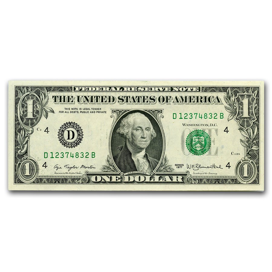 1977 (D-Cleveland) $1.00 FRN CU (Fr#1909-D)