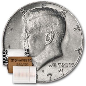 1977-D Kennedy Half Dollar 20-Coin Roll BU