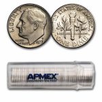 1977-D Roosevelt Dime 50-Coin Roll BU