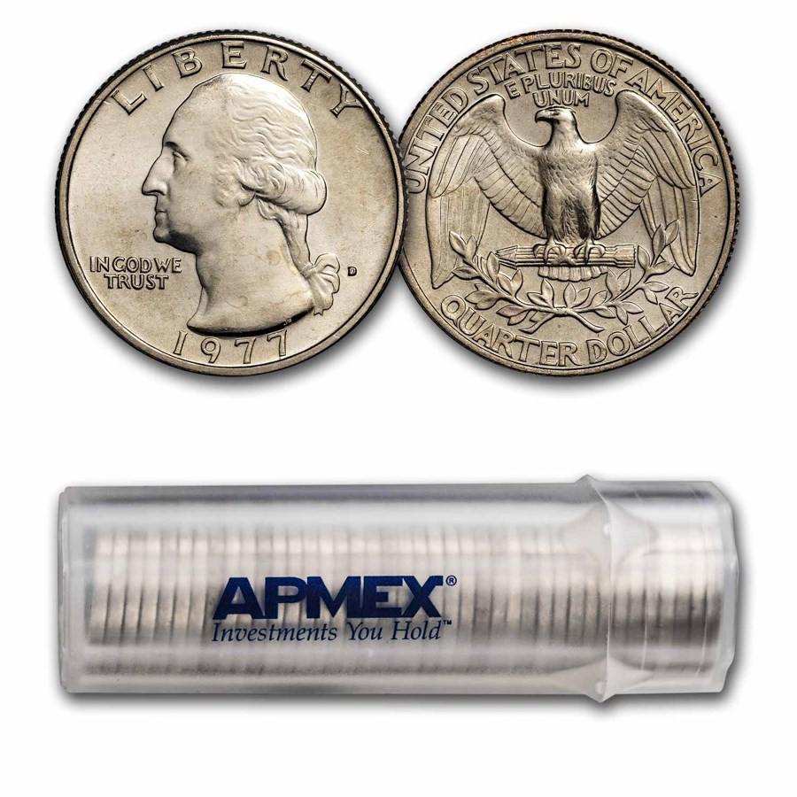 1977-D Washington Quarter 40-Coin Roll BU