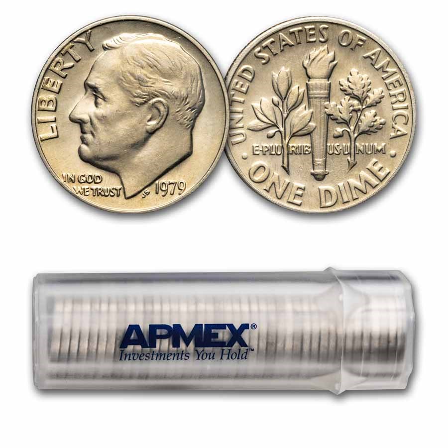 1979 Roosevelt Dime 50-Coin Roll BU